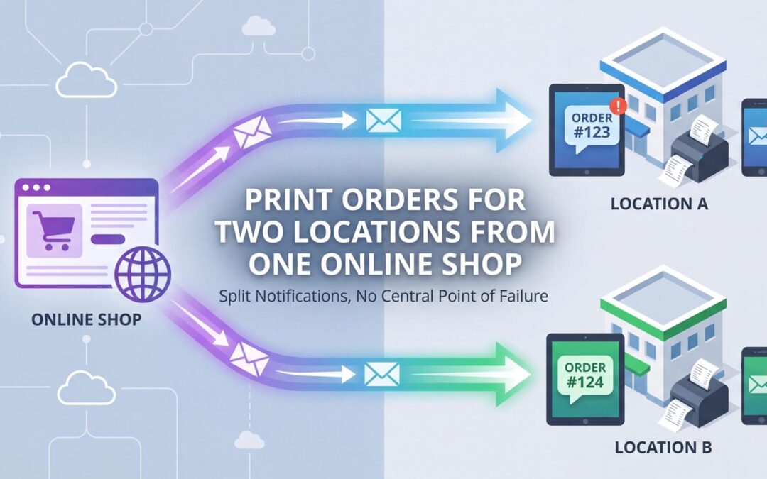 How to print orders for two locations from one online shop