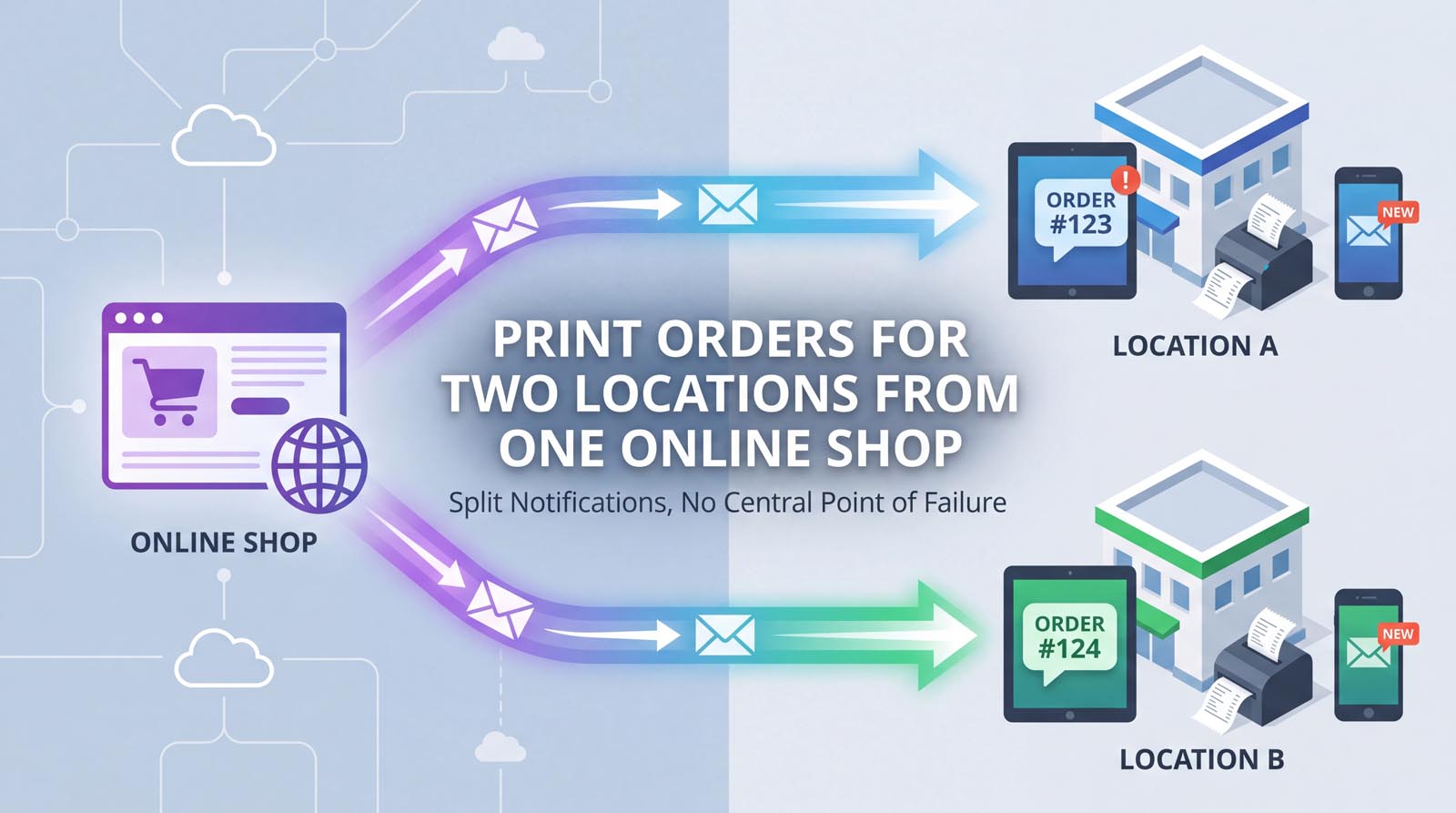 Print Orders for Two Locations From One Online Shop